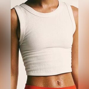 Free People Movement Free Throw Ribbed Seamless Crop Muscle Tank Top Shirt XS/S